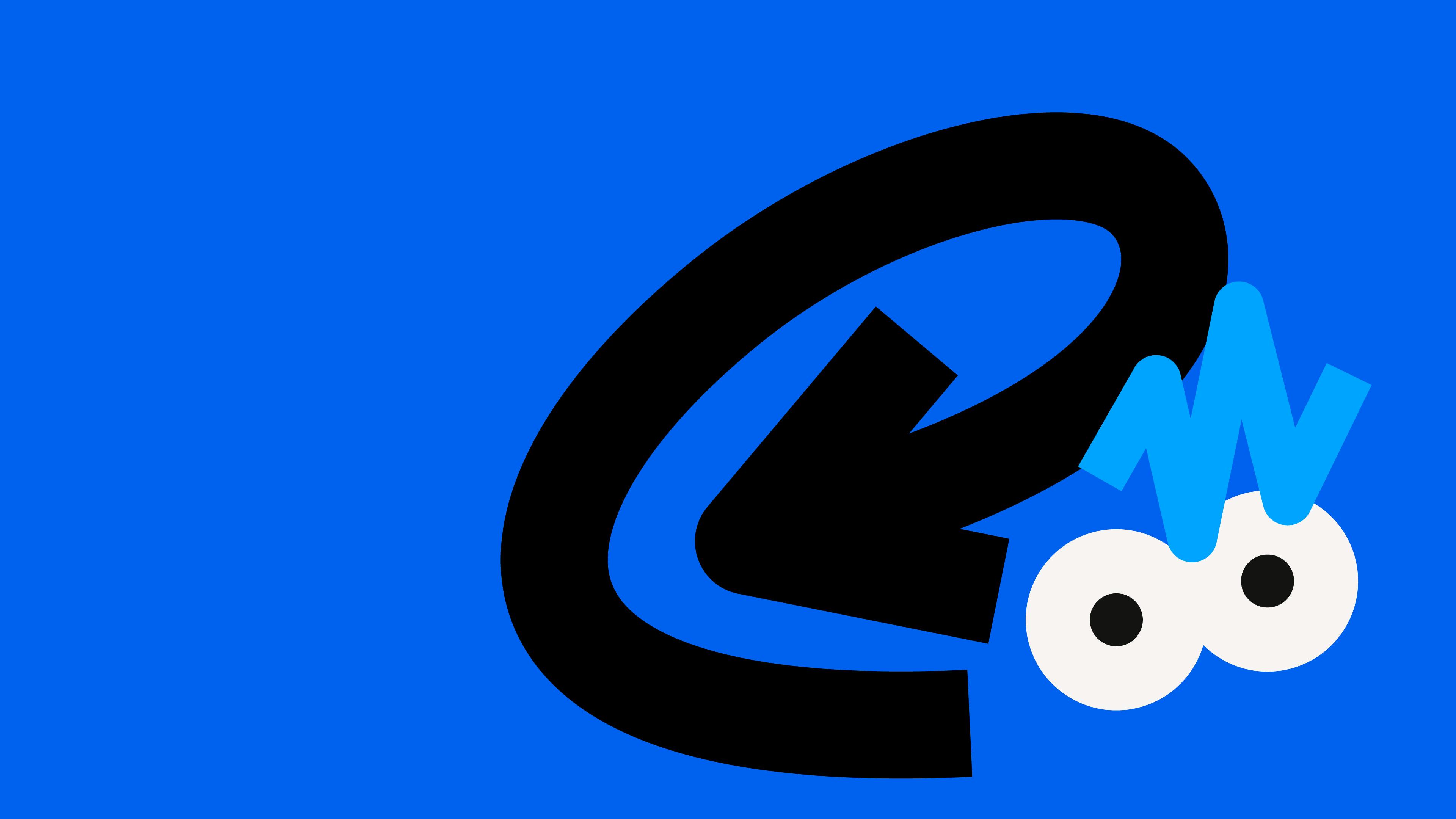 Restless face against blue background