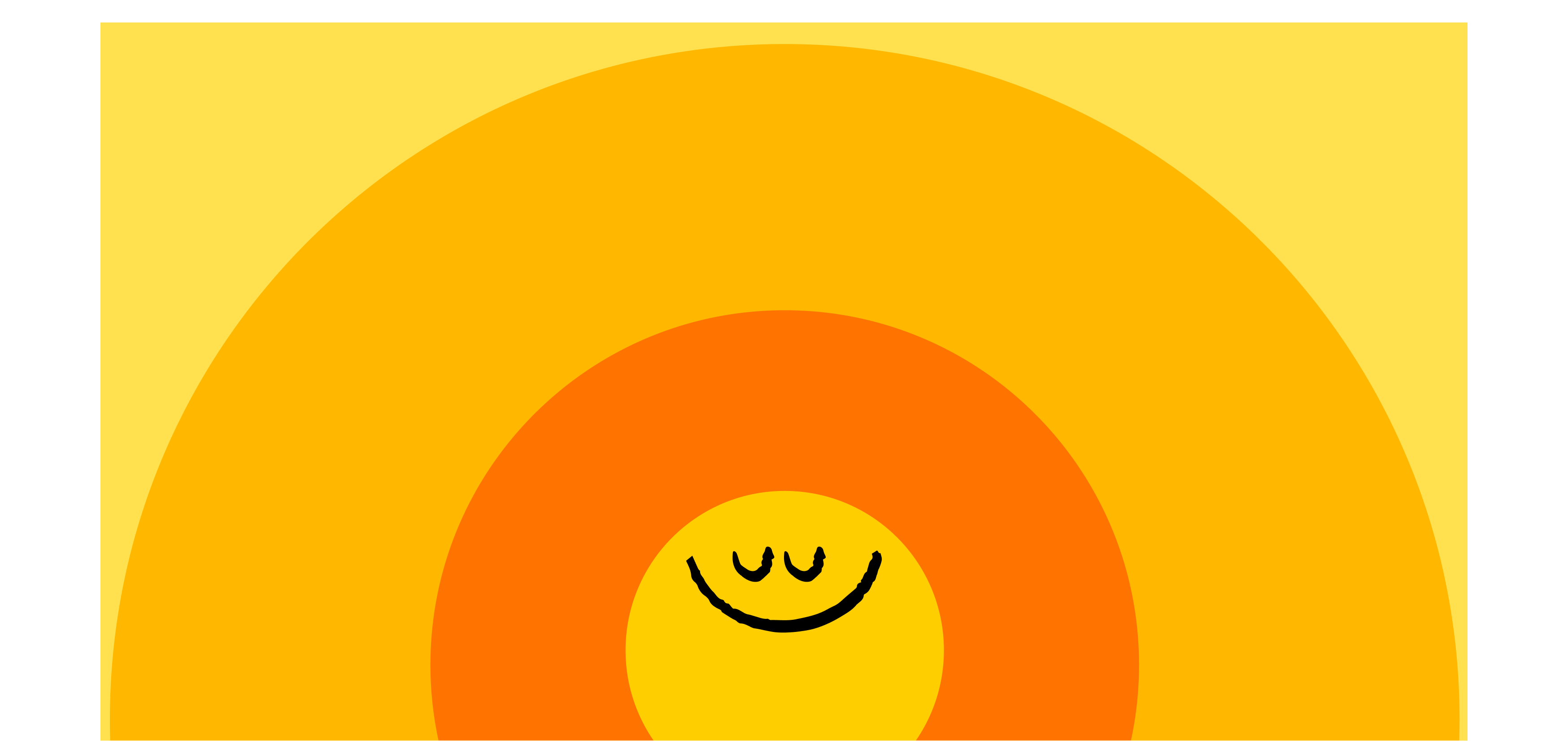 Smiling face in orange and yellow sun